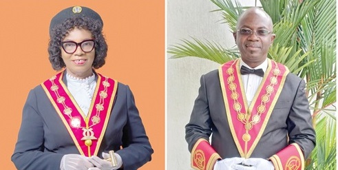 Most Respected Lady Sis Irene Smith-Ansah- Grand Lady, Ladies of Marshall, Sir Kt Bro Constantine K. M. Kudzedzi, Supreme Knight, Knights of Marshall Most Respected Lady Sis Irene Smith-Ansah- Grand Lady, Ladies of Marshall, Sir Kt Bro Constantine K. M. Kudzedzi, Supreme Knight, Knights of Marshall