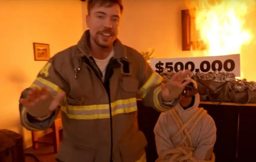 MrBeast defends trapping man in burning building for $500,000