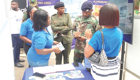 Officials of Eden Heights engaging with patrons at the Daily Graphic-GREDA Home Fair 2025. Picture ELVIS NII NOI DOWUONA