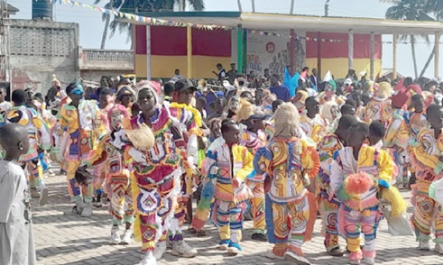 Some masqueraders at the SaltpondFest durbar