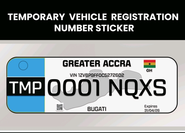 Ghana: Look at prototypes of 'DV', new 'Temporary' and all other vehicle number plates from 2026 - DVLA boss shares photos