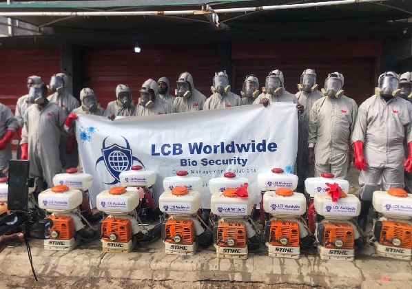LCB Worldwide Ghana, Abossey Okai Spare Parts Dealers Association disinfect market