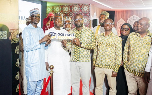 Sheikh Dr Mohammed Marzuq Abubakar (left), assistant to the Chief Imam of Ghana, launching the new product with Sina Kamagate (middle), Executive Head of Retail Banking Department, GCB Bank PLC, and other officials during the event. Picture: CALEB VANDERPUYE Sheikh Dr Mohammed Marzuq Abubakar (left), assistant to the Chief Imam of Ghana, launching the new product with Sina Kamagate (middle), Executive Head of Retail Banking Department, GCB Bank PLC, and other officials during the event. Picture: CALEB VANDERPUYE