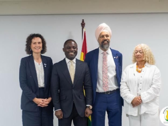 Mr Kwabena Mintah Akandoh (second left) Minister of Health with some members of the UK Parliamentary delegation