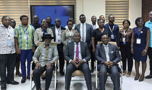 Seated: Professor Abdulai Jinapor Ahmed (middle), Director- General GTEC, Professor Olugbemiro Jegede (right), Nigerian emeritus professor of science education, and Professor Joshua Mallet (left), First Distance Education Administrator for UEW, with some of the participants Seated: Professor Abdulai Jinapor Ahmed (middle), Director- General GTEC, Professor Olugbemiro Jegede (right), Nigerian emeritus professor of science education, and Professor Joshua Mallet (left), First Distance Education Administrator for UEW, with some of the participants
