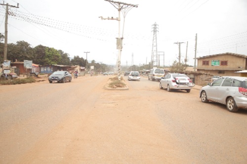 Current state of the Adentan-Dodowa road. Pictures: CALEB VANDERPUYE