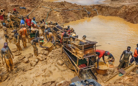 A site with illegal miners A site with illegal miners
