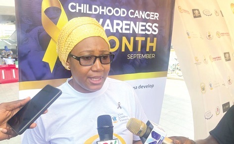 Dr Nihad Salifu, Paediatric Oncologist, addressing journalists after the launch Dr Nihad Salifu, Paediatric Oncologist, addressing journalists after the launch