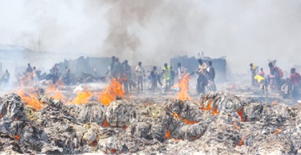Fire destroyed the Kantamanto market on January 2, 2025 Fire destroyed the Kantamanto market on January 2, 2025