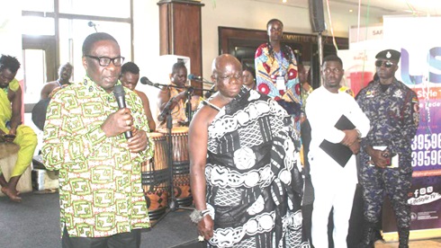 James Gyakye-Quayeson (left), the Deputy Minister of Foreign Affairs, addressing patrons and exhibitors at the closing ceremony of the Fourth Made-in-Ghana Bazaar. James Gyakye-Quayeson (left), the Deputy Minister of Foreign Affairs, addressing patrons and exhibitors at the closing ceremony of the Fourth Made-in-Ghana Bazaar.