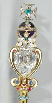 The Sovereign's Sceptre with Cross. Part of the British crown jewel The Sovereign's Sceptre with Cross. Part of the British crown jewel