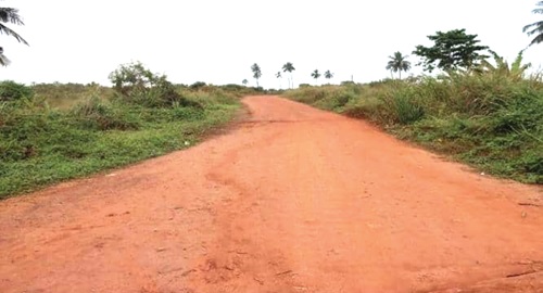 An untarred street in the college
