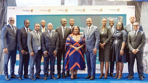 Management and staff of FirstBank after the launch