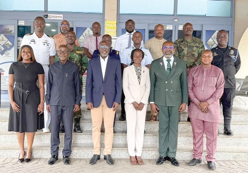 Dr Kamal-Deen Ali (3rd from left), Director-General, Ghana Maritime Authority, with members of the committee