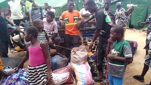 Some of the displaced schoolchildren at one of the camps