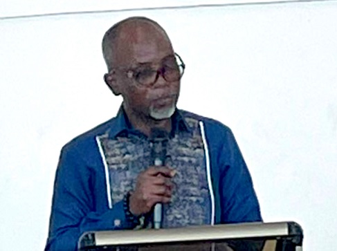 Eric Sey, Municipal Director of Education Ga East, addressing participants in the capacity building workshop