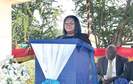 Justice Hafisata Amaleboba (inset) delivering the acting Chief Justice’s  message in Wa