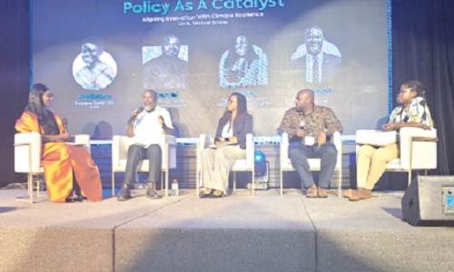 Panel members discussing climate change policy interventions at ClimateFest 2025