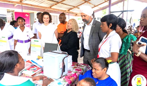 UK parliamentary delegation interacting with health workers at the Abokobi Health Centre UK parliamentary delegation interacting with health workers at the Abokobi Health Centre