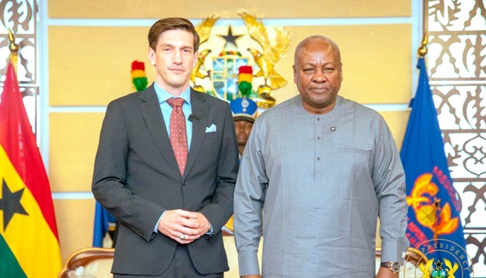 President Mahama with Frederik Landshöft, Ambassador of Germany 