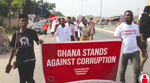 An anti-corruption protest in Ghana 