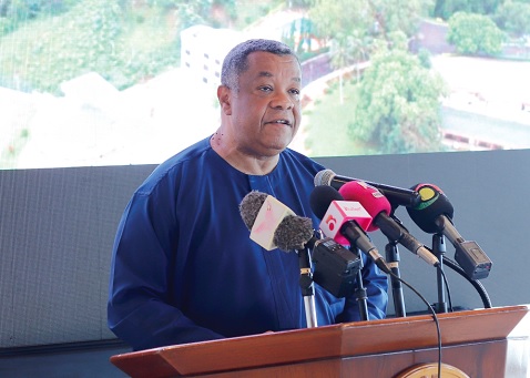 Goosie Tanoh (left), Presidential Advisor on 24-Hour Economy, addressing participants in the meeting. Pictures: EDNA SALVO KOTEY Goosie Tanoh (left), Presidential Advisor on 24-Hour Economy, addressing participants in the meeting. Pictures: EDNA SALVO KOTEY