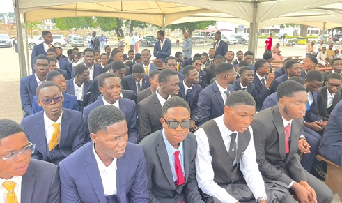 A cross section of the final year students that were inducted into the Accra Academy Old Boys Association 