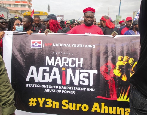 Some of the protesters during the march