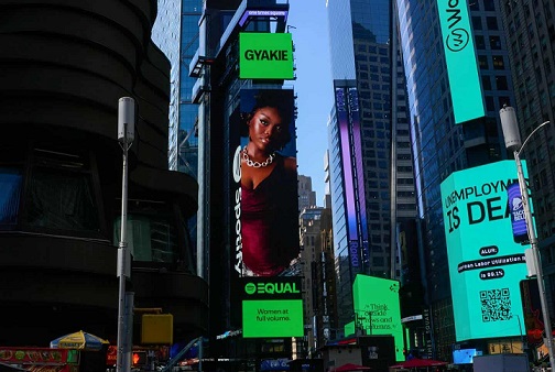 Gyakie’s After Midnight album on New York’s Times Square with Spotify EQUAL