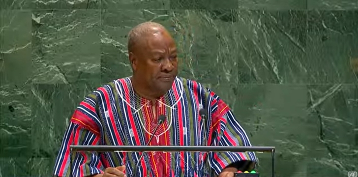 President John Mahama addresing the 80th UN General Assembly