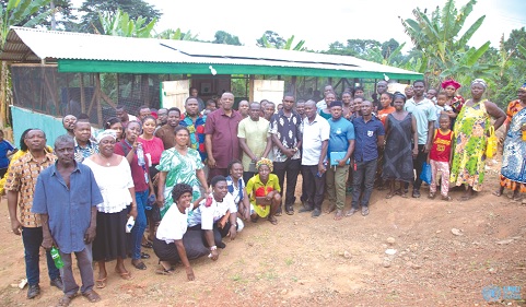 Albert Tetteh Nyakotey, Member of Parliament for Yilo Krobo, with the Namusi community members