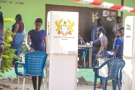 A voter exercising her franchise in an election