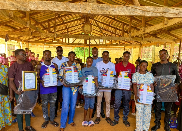 Winston Yeboah Danso: Founder of East Legon Football Academy donates educational materials to BECE graduates