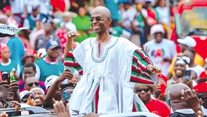 Johnson Asiedu Nketiah, National Chairman, National Democratic Congress, speaking at one of the numerous meetings on his Thank You Tour