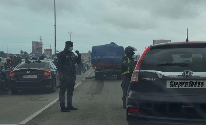 VIDEO: Truck runs over man at Alajo junction in Accra