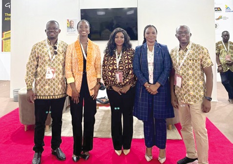 FROM Left-right: Alhassan Iddrisu Danaa, Executive Head, Commercial &amp; Business Banking; Cynthia Ofori-Dwumfuor, Chief Marketing Communications and Customer Experience Officer; Yvonne Enam Seshie, Trade Finance Service Manager; Aurelia Baaba Ofori Odame, Head SOEs &amp; Afro-Asia Banking, and Abdulsalam Alhassan, Head, Wholesale and Investment Banking, at the IATF in Algeria
