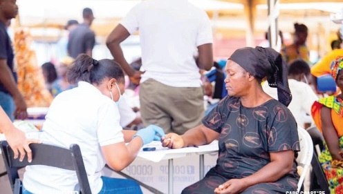 The widows and elderly were screened and treated for various ailments
