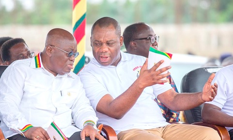 President Akufo-Addo (left) with Dr Matthew Opoku Prempeh at the launch of the Free SHS Policy on 12 September 2017