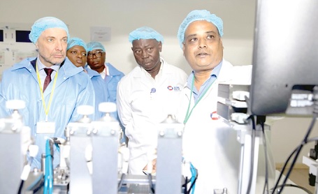 The Danish delegation being taken through some production processes during the ICPS factory tour