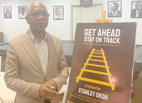 Stanley Okoh speaking at the book launch