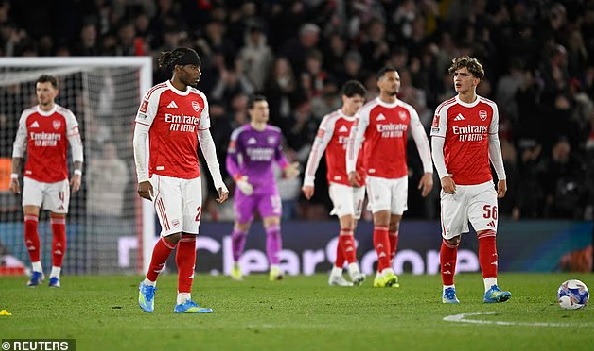 Arsenal were knocked out of the FA Cup by Southampton at St Mary's on Saturday