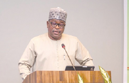 Seidu Issifu, Minister of State in charge of Climate Change and Sustainability, delivering the keynote address