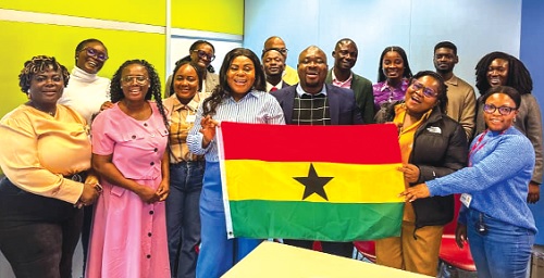 The nine Ghanaian journalists with other members of the delegation to the STI Reporting tour to the UK