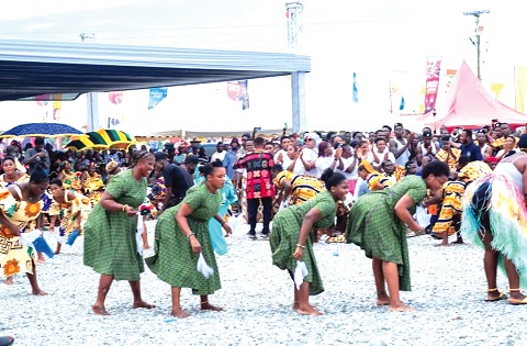 Some cultural dancers performing at the carnival. Picture: MYJOYONLINE