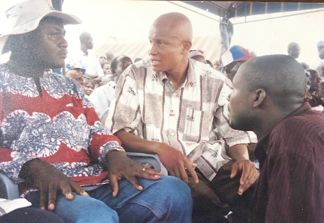  Mustapha Abdul-Hamid, as National Youth Organiser of NPP, confers with Dan Botwe (then Gen. Sec of NPP) at a campaign rally in 2004. With them is John Boadu (then Treasurer of the NPP Youth Wing)