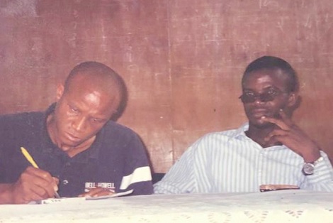 Mustapha Abdul-Hamid at a TESCON programme in 2003. With him is Stephen Amoah, MP for Nhyieso and then Ashanti Regional Coordinator of TESCON
