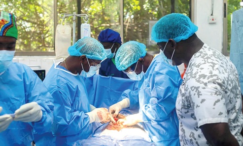 Doctors carrying out one of the surgeries