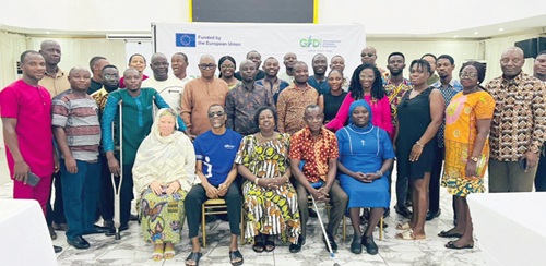 Joseph Atsu Homadzi (Seated 2nd from right), National President, GFD, with participants in the workshop 