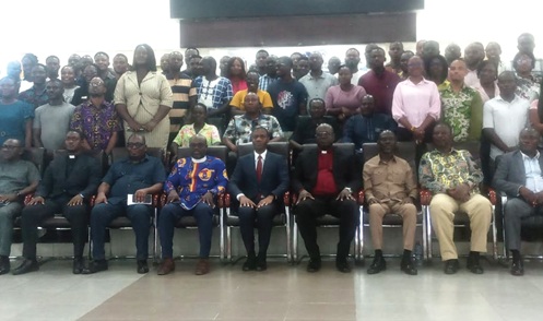 Rt. Rev. Dr Abraham Nana Opare Kwakye (seated 4th from right), Vice Chairman of the Ghana Evangelism Committee with dignitaries and trainees