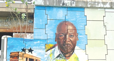 A painting of President John Dramani Mahama